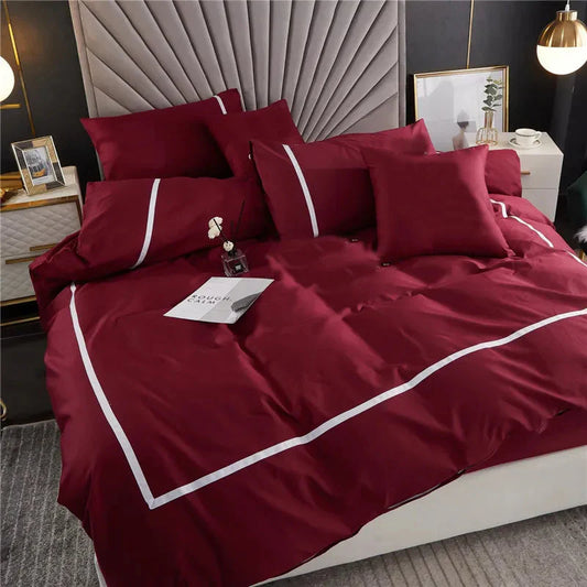 Plain Dyed Cotton 4 Season Duvet Set