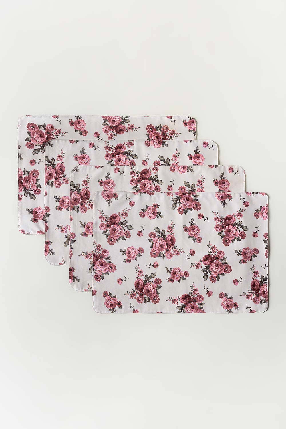 Waterproof Cotton Table Mat Set - Rose Garden Red - 99 Bedding Store