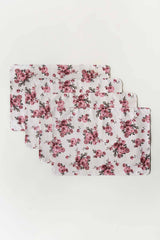 Waterproof Cotton Table Mat Set - Rose Garden Red - 99 Bedding Store