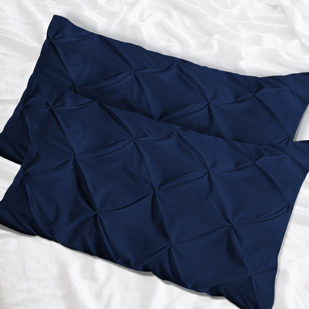 Navy Blue Pintuck Throw Pillow
