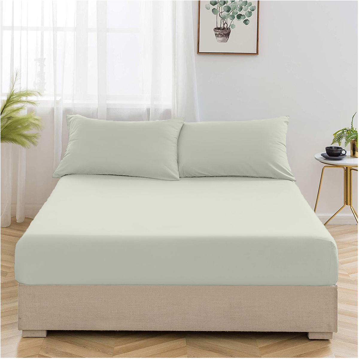 Natural Egyptian Cotton Fitted Sheet Set - 99 Bedding Store