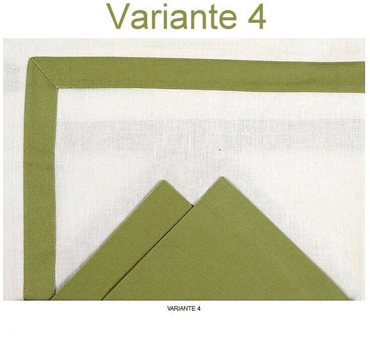 7 Pcs Cotton Table Runner Set- With Color Strip Bordered - 99 Bedding Store