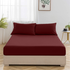 Burgundy Egyptian Cotton Fitted Sheet Set - 99 Bedding Store