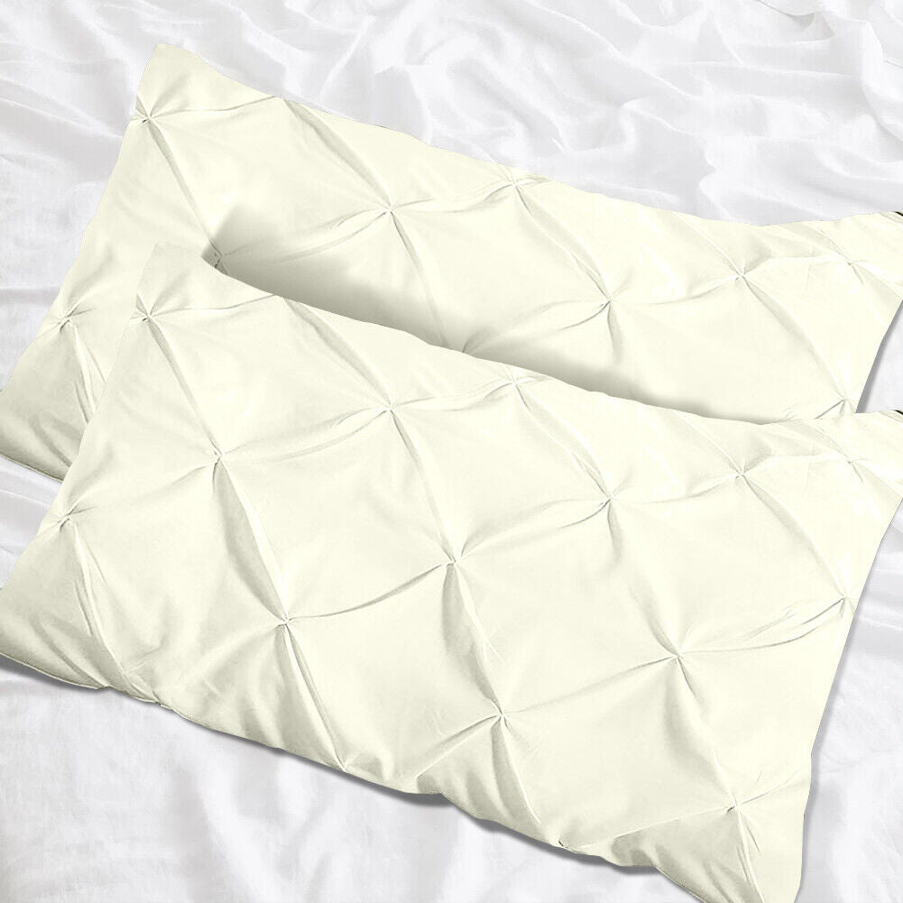 Luxury Cotton Pintuck Pillowcases Pack of 2 - 99 Bedding Store