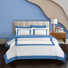 White And Blue Luxury Multi Box Egyptian Cotton Duvet Set - 99 Bedding Store