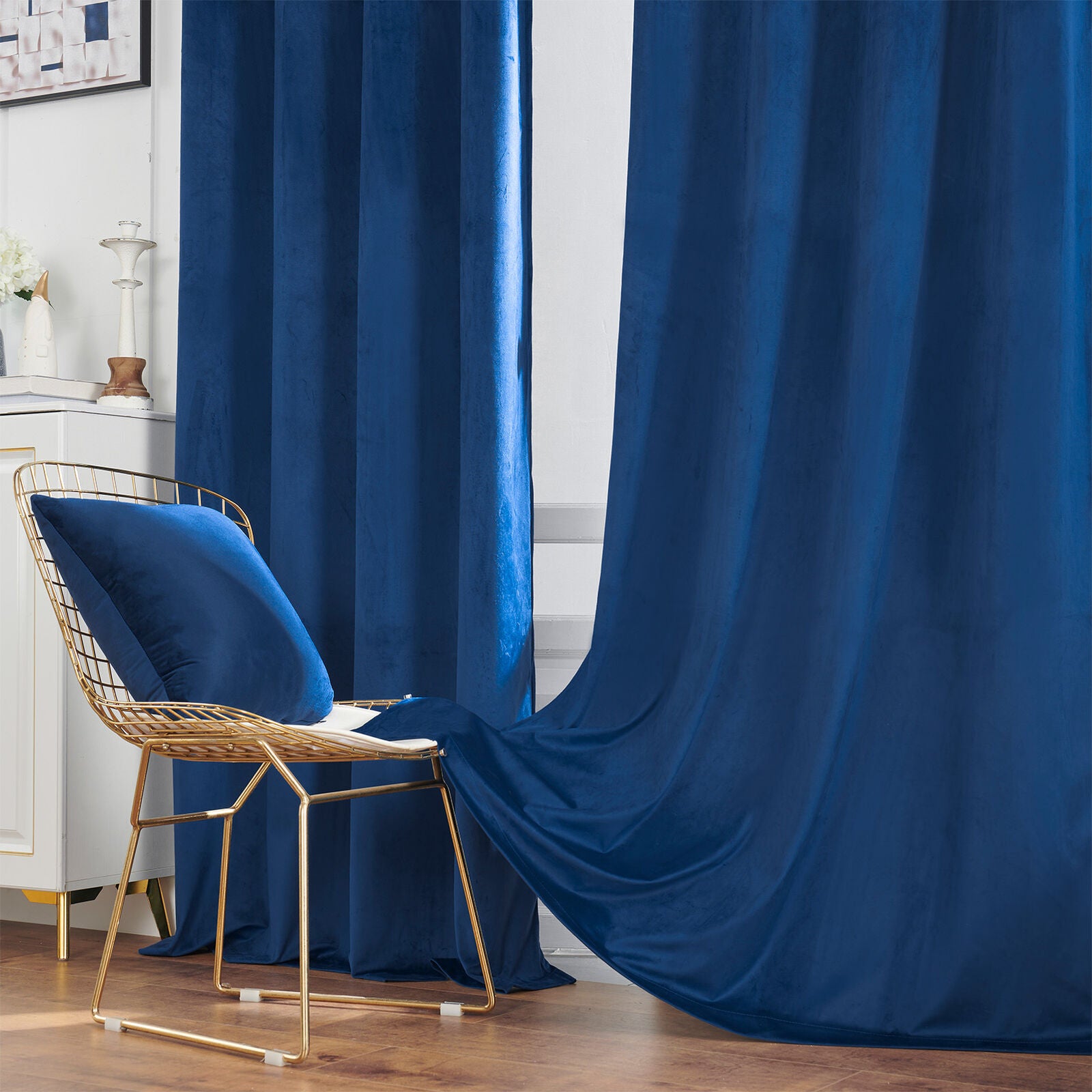 Royal Blue Premium Quality Velvet Curtain -1 Panel - 99 Bedding Store