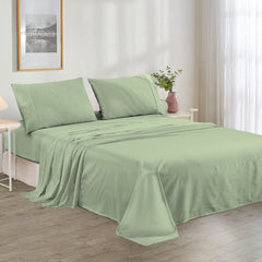 Plain Cotton Bed sheet Set - Sage Green - 99 Bedding Store