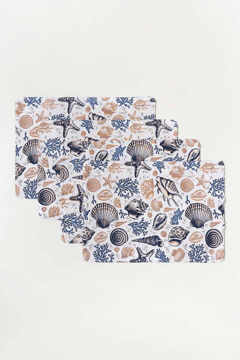 Waterproof Cotton Table Mat Set - Sea Shell - 99 Bedding Store