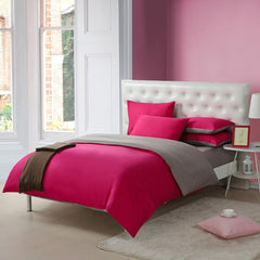 Plain Dyed Reversible Cotton Duvet Cover 8 pcs Set - 002