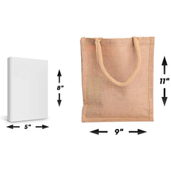 Jute Tote Book Bag Beige